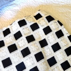 Ann Taylor Patchwork Crochet Midi Skirt